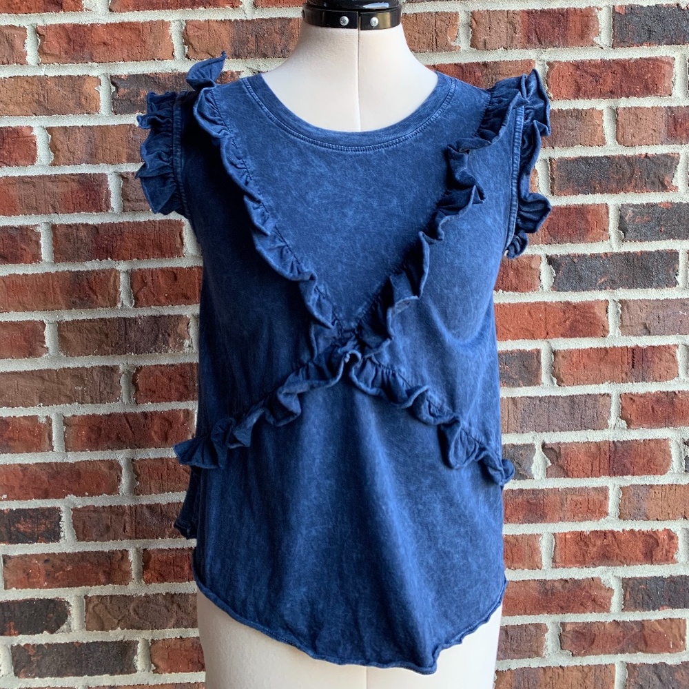 Altar'd State Navy Short Sleeve Top